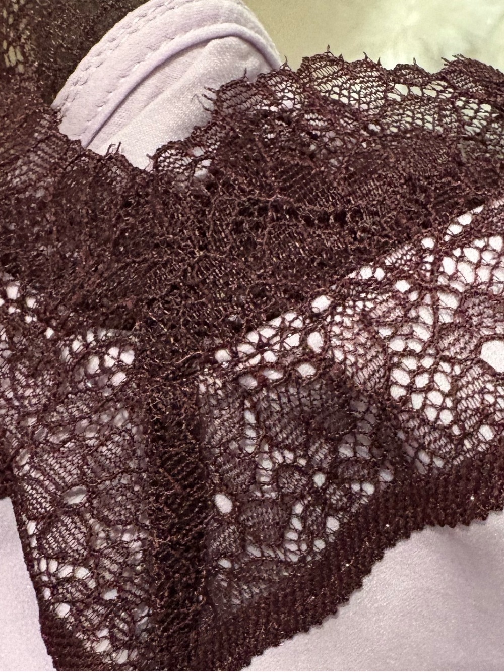 OLD NAVY NWT Lavender Cami Burgundy Plum Lace Trim Satin Balletcore Top Sz XL - Picture 4 of 7